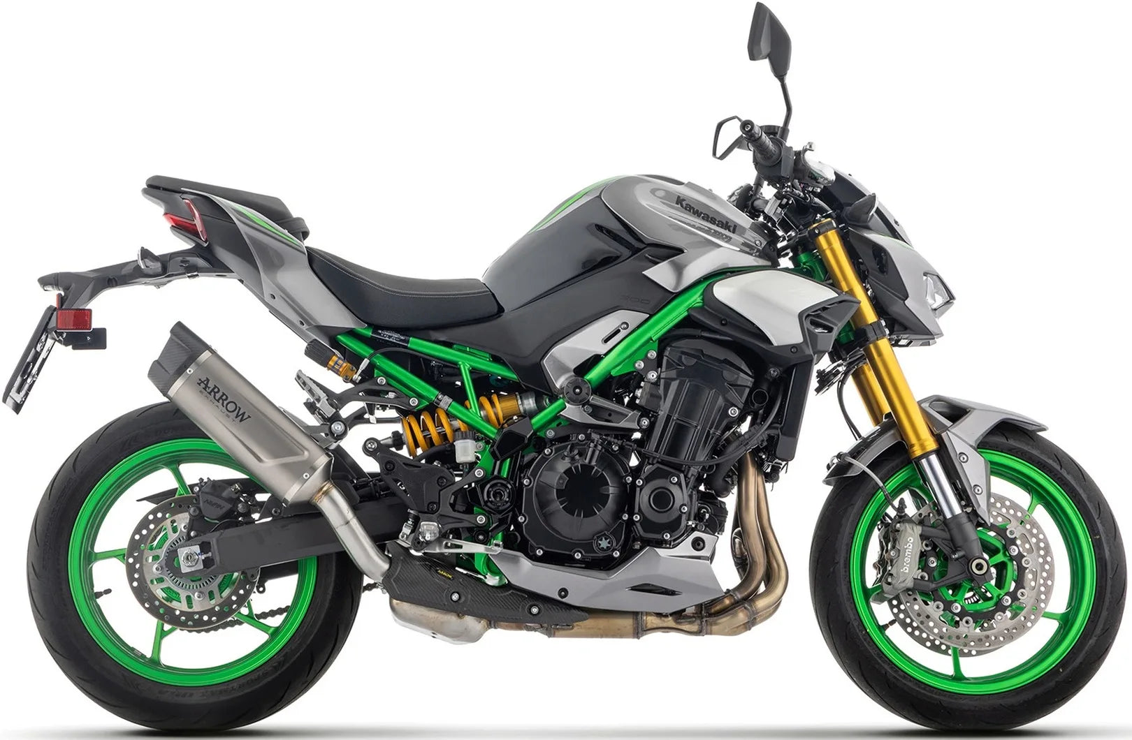 Sistema De Escape Completo Sin Catalizador Y Con Homologación Acústica Indy-Race Evo Full Titanio Fondo Carby - Arrow Special Parts Compatible Con Kawasaki Z900 (2025-2026)