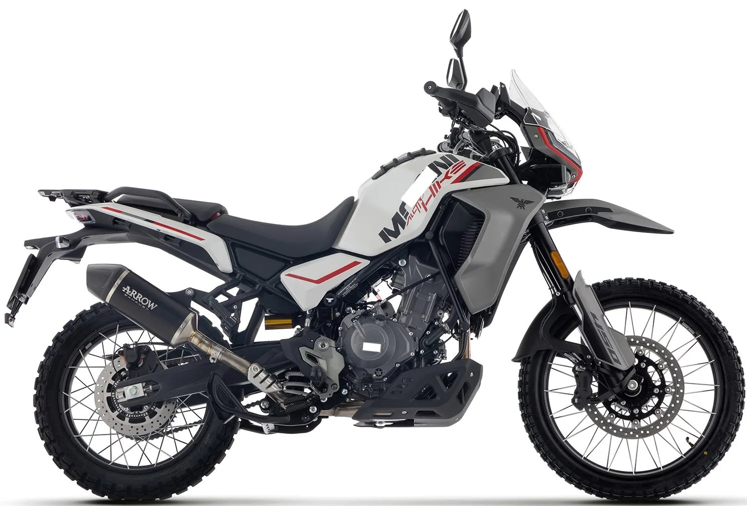 Tubo De Escape Con Homologación Acústica Indy-Race Aluminio Negro Fondo Carby - Arrow Special Parts Compatible Con Moto Morini Allthrike 450 (2025-2026)