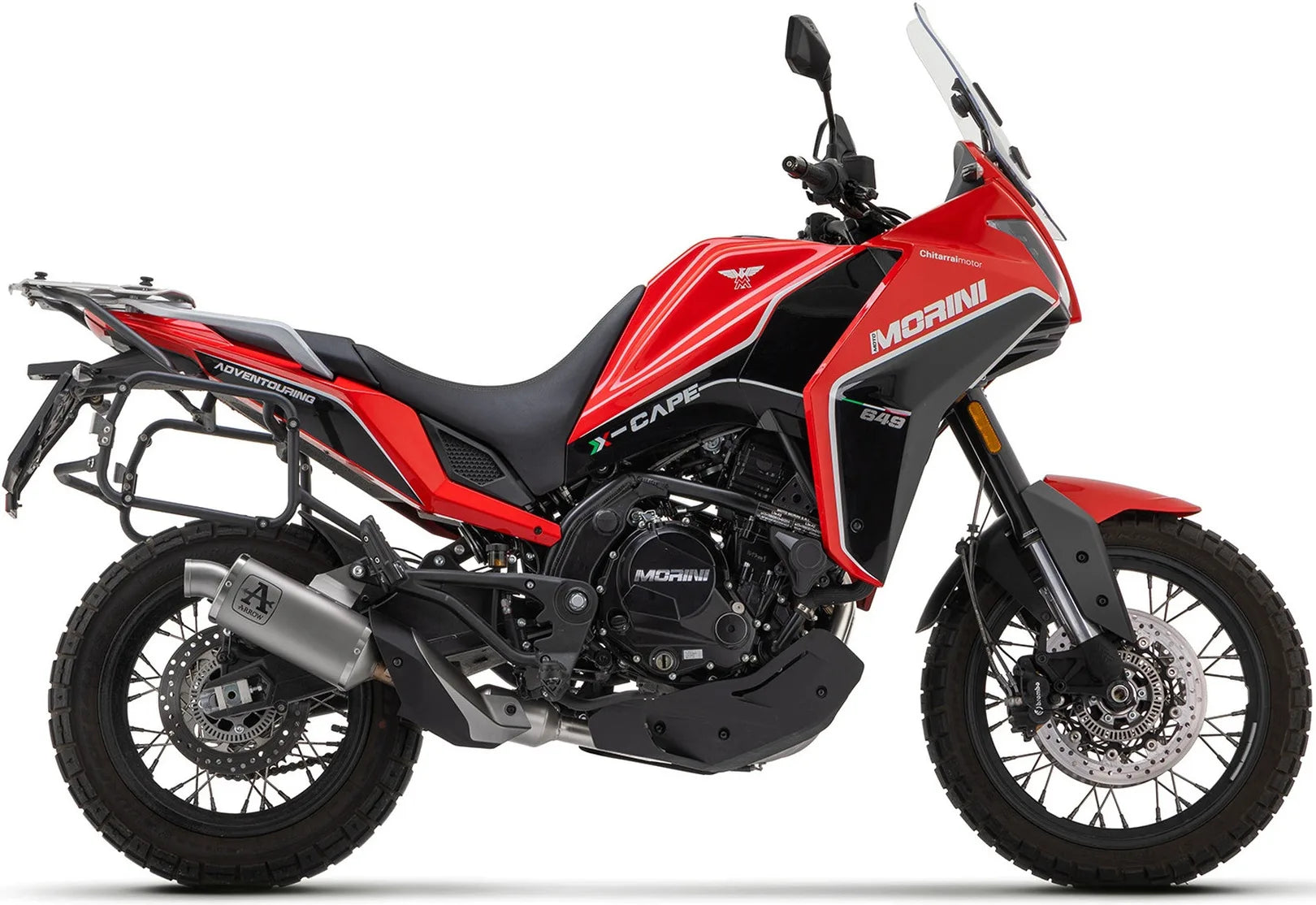 Tubo De Escape Sin Catalizador Y Con Homologación Acústica Indy-Race Aluminio Acero - Arrow Special Parts Compatible Con Moto Morini X-Cape 650 (2022-2025)