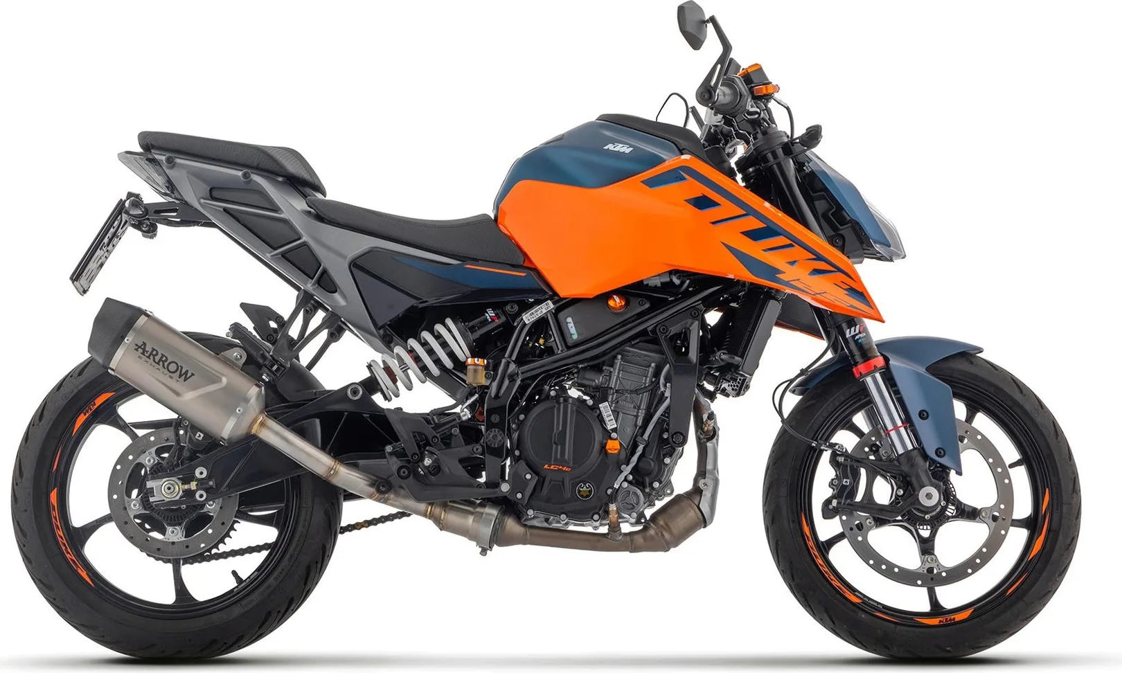 Sistema De Escape Completo Sin Catalizador Y Con Homologación Acústica Indy-Race Titanio Carbono - Arrow Special Parts Compatible Con Ktm 125 Duke (2024-2026)