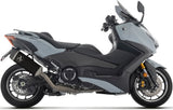 Sistema De Escape Completo Sin Catalizador Y Sin Homologación Acústica Pista Titanio Negro Fondo Carby - Arrow Special Parts Compatible Con Yamaha T-Max 560 (2025-2026)