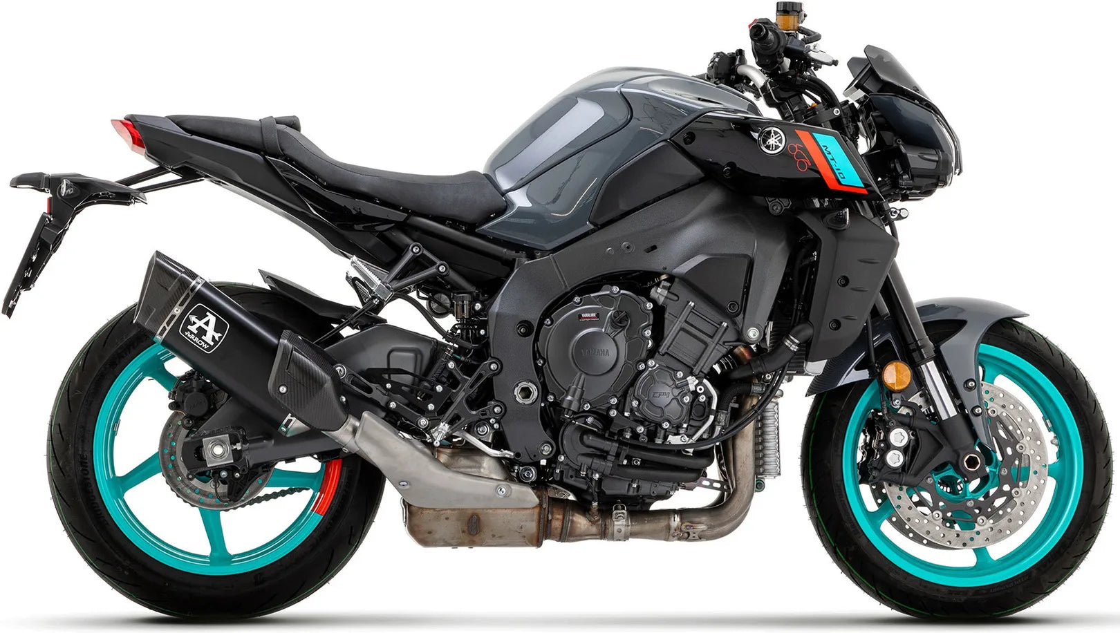 Sistema De Escape Completo Sin Catalizador Y Sin Homologación Acústica Pista Titanio Negro Carbono - Arrow Special Parts Compatible Con Yamaha Mt-10 (2022-2024)