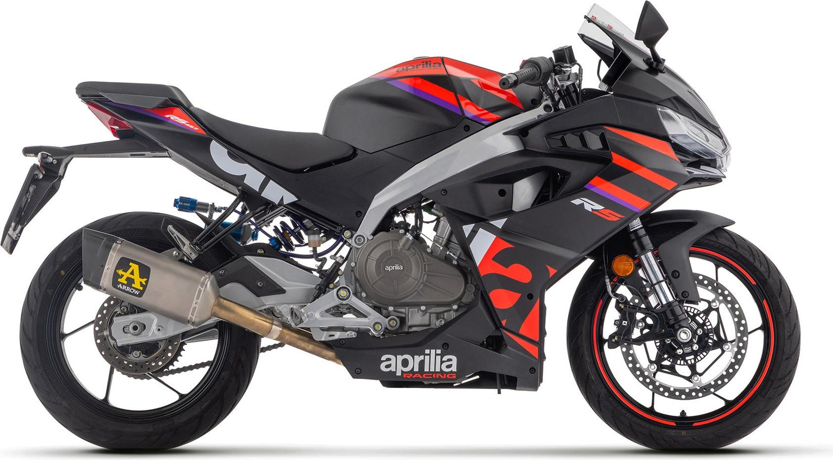 Complete Exhaust System Without Catalytic Converter And Without Sound Certification Pista Titanium Carbon - Arrow Special Parts Compatible With Aprilia Rs 457 (2024-2025)