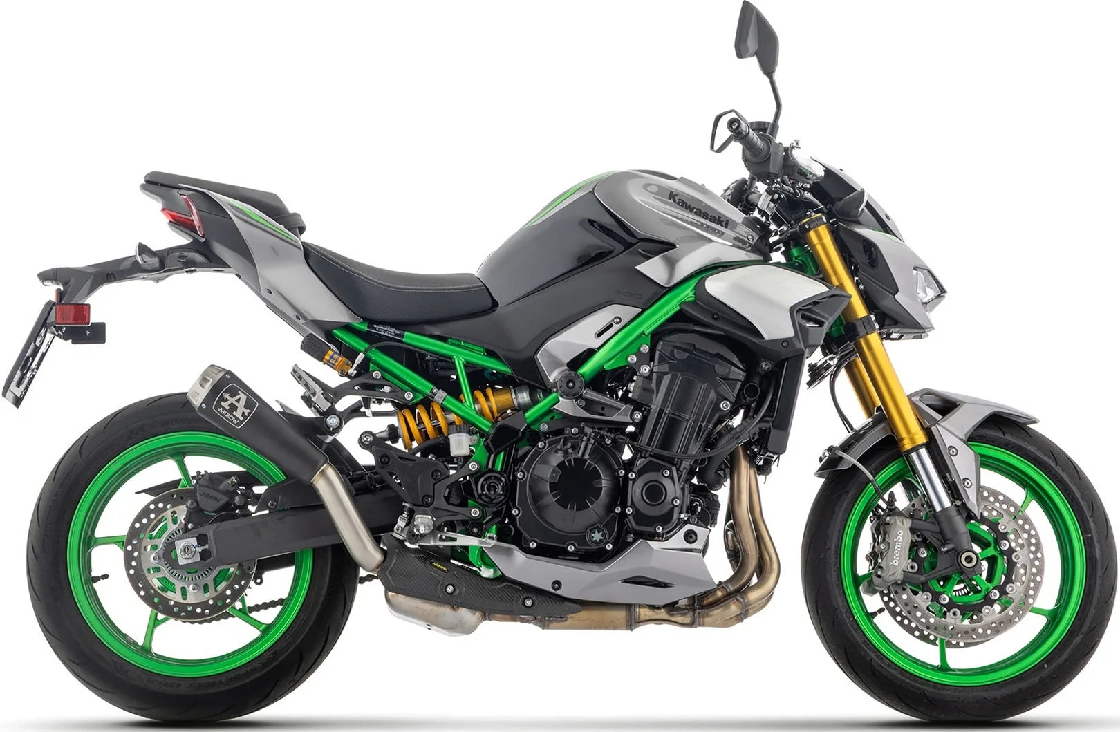 Sistema De Escape Completo Sin Catalizador Y Con Homologación Acústica Pro-Race Nichrom Negro - Arrow Special Parts Compatible Con Kawasaki Z 900 (2025-2026)