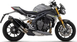 Tubo De Escape Con Homologación Acústica Race-Tech Titanio Negro Carbono - Arrow Special Parts Compatible Con Triumph Speed Triple 1200 Rs (2021-2024)