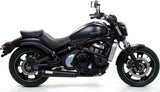 Sistema De Escape Completo Con Catalizador Y Homologación Acústica Rebel Aluminio Negro Aluminio Negro - Arrow Special Parts Compatible Con Kawasaki Vulcan 650 S (2021-2024)