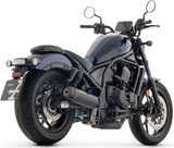 Tubo De Escape Con Homologación Acústica Rebel Nichrom Negro Fondo Carby - Arrow Special Parts Compatible Con Honda Cmx 1100 Rebel (2025-2026)