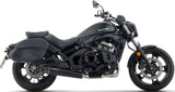 Sistema De Escape Completo Sin Catalizador Y Con Homologación Acústica Rebel Acero Negro Fondo Carby - Arrow Special Parts Compatible Con Kawasaki Vulcan 650 S (2025-2026)