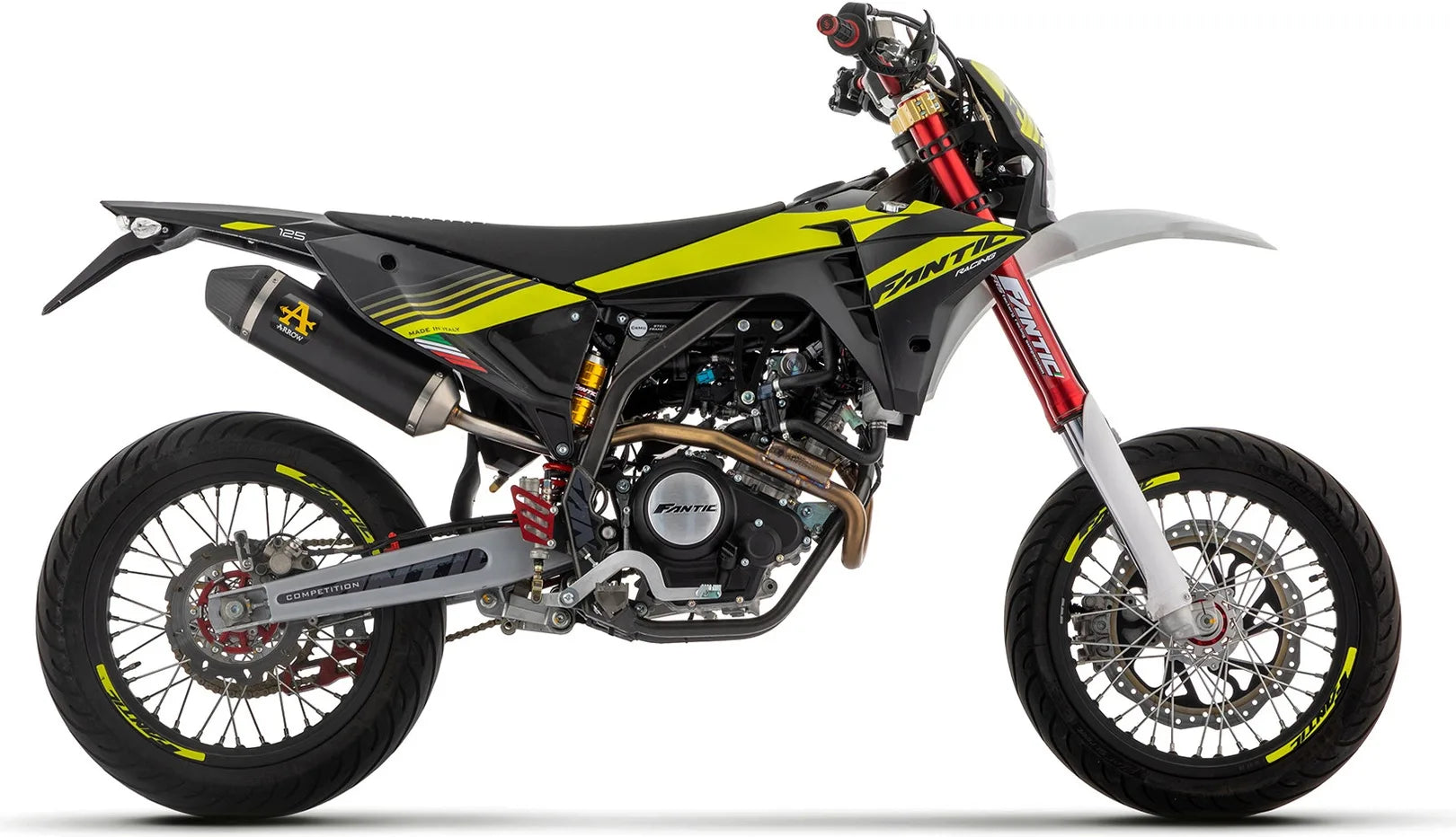 Tubo De Escape Con Homologación Acústica Thunder Aluminio Negro Carbono - Arrow Special Parts Compatible Con Fantic Motor Xef 125 (2023-2024)