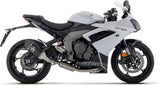 Complete Exhaust System Without Catalytic Converter And Without Sound Certification Veloce Black Aluminium Carbon - Arrow Special Parts Compatible With Triumph Daytona 660 (2024-2026)