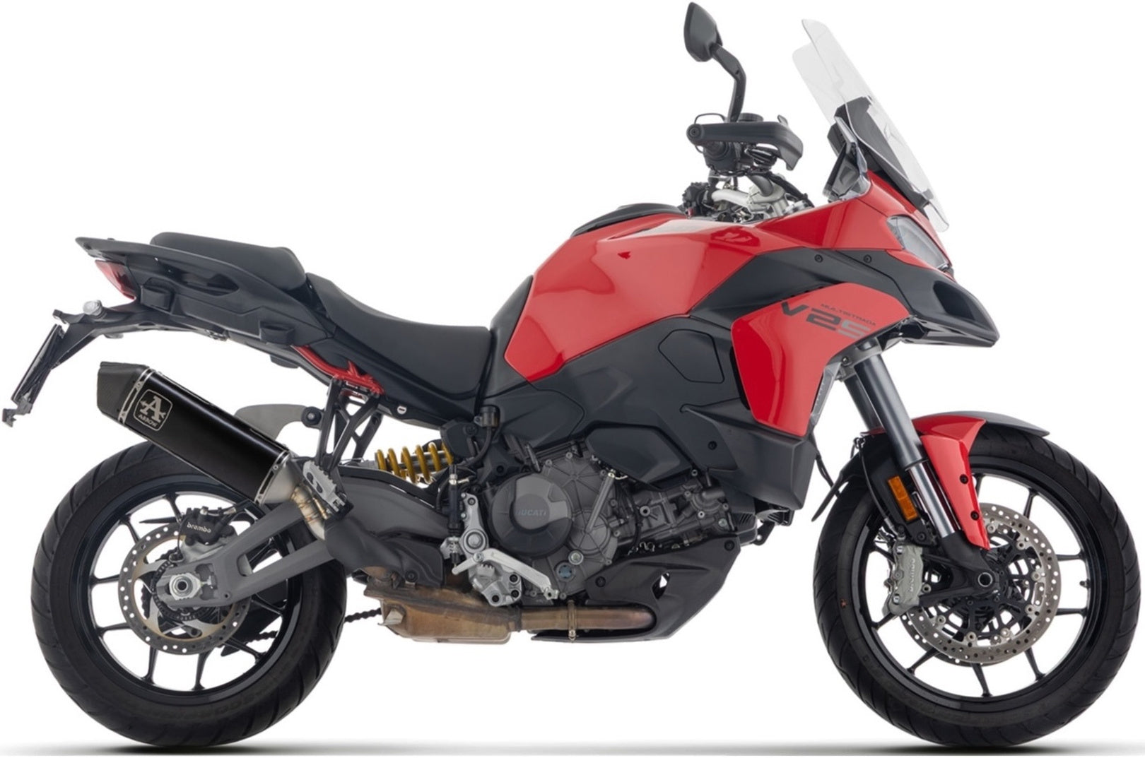 Uncatalysed Exhaust System Without Sound Certification Veloce Black Titanium Carby End Cap - Arrow Special Parts Compatible With Ducati Multistrada V2 - S (2025)