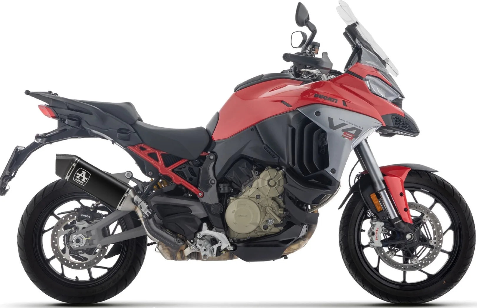 Tubo De Escape Sin Homologación Acústica Veloce Titanio Negro Fondo Carby - Arrow Special Parts Compatible Con Ducati Multistrada V4 - S (2025-2026)