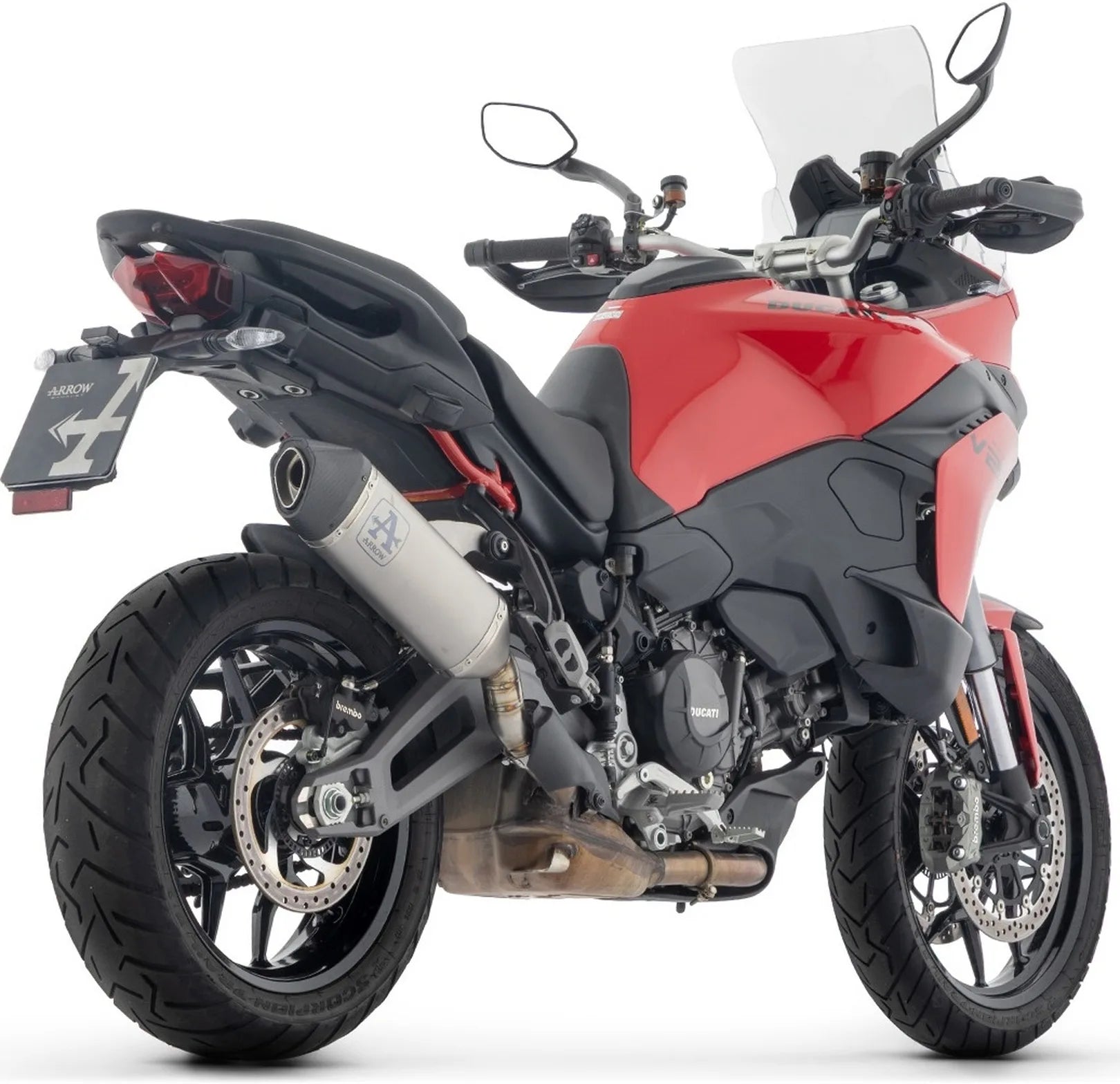 Tubo De Escape Sin Catalizador Y Sin Homologación Acústica Veloce Titanio Fondo Carby - Arrow Special Parts Compatible Con Ducati Multistrada V2 - S (2025)