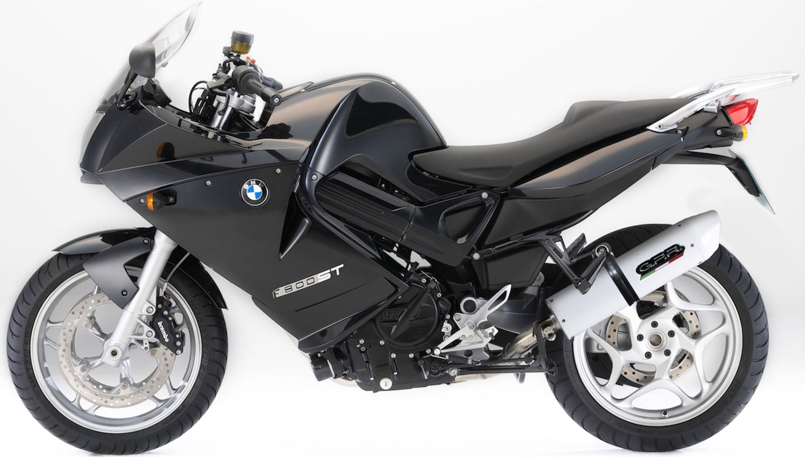 Complete Catalytic Exhaust System With Sound Certification Albus Ceramic White Aluminium - Gpr Compatible With Bmw F 800 - S - St (2006-2011)
