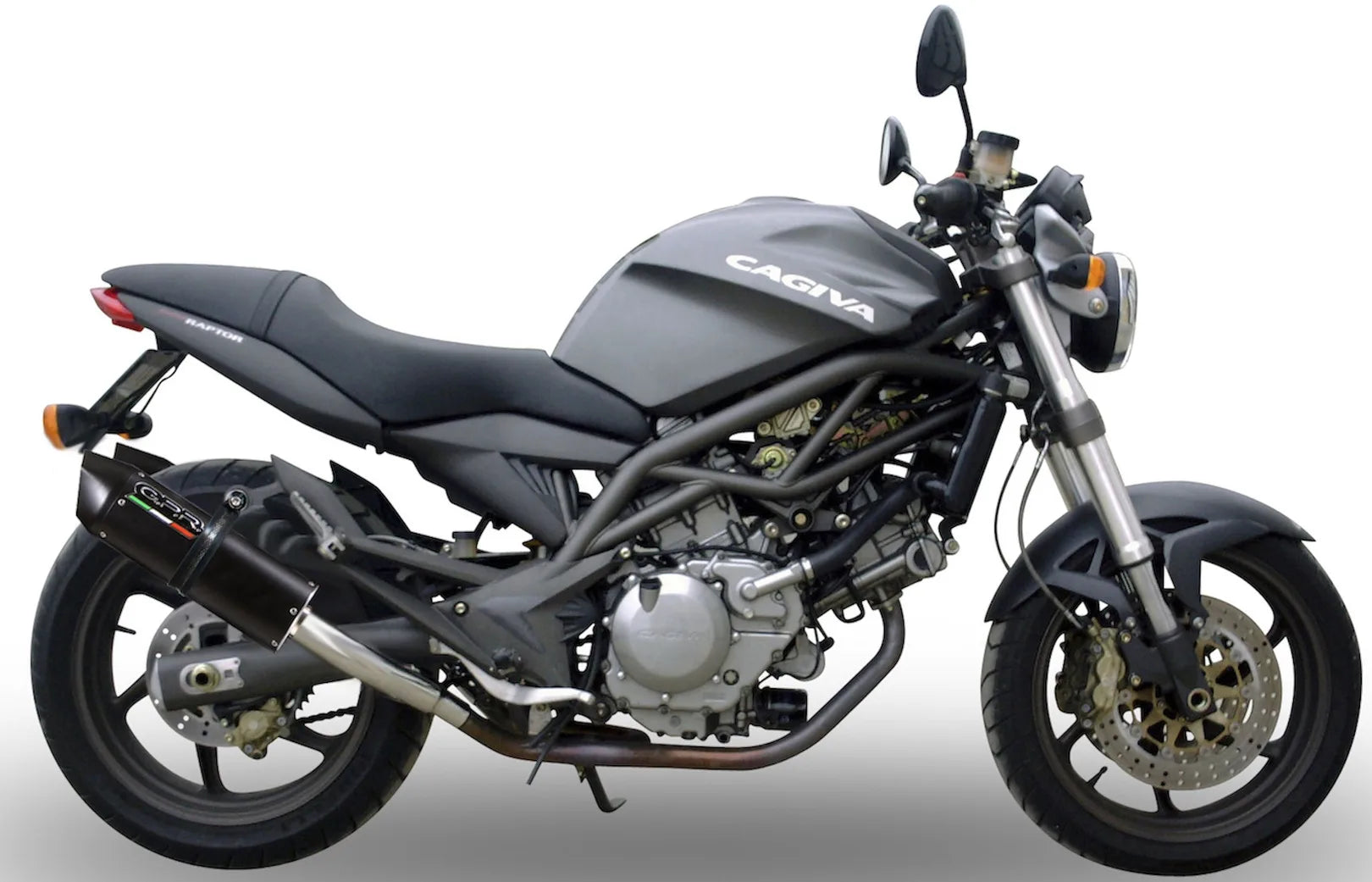 Escape Doble Con Homologación Acústica Furore Aluminio Negro - Gpr Compatible Con Cagiva Raptor 650 (2001-2005)