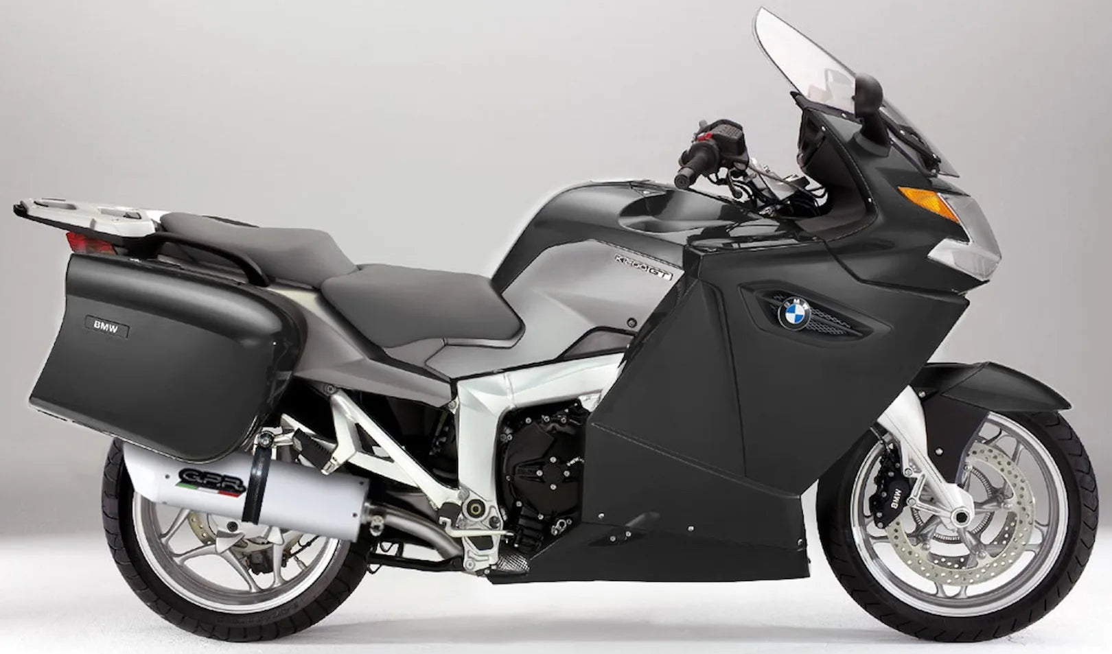 Sistema De Escape Completo Con Catalizador Y Homologación Acústica Albus Ceramic Aluminio Blanco - Gpr Compatible Con Bmw K 1300 Gt (2009-2011)