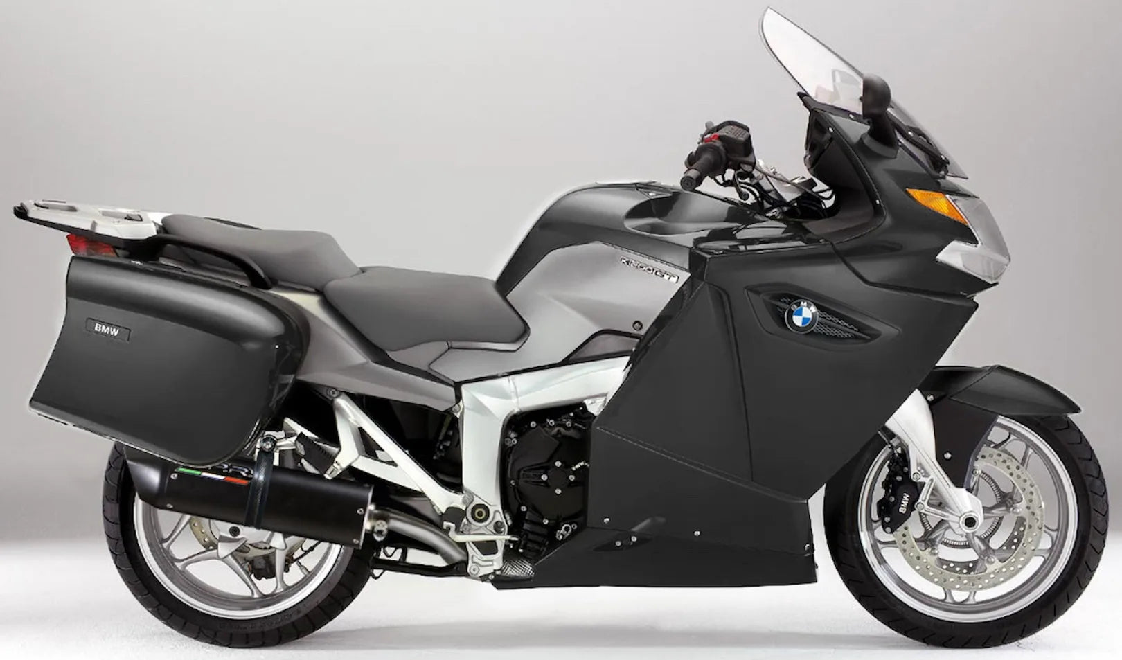 Sistema De Escape Completo Con Catalizador Y Homologación Acústica Furore Aluminio Negro - Gpr Compatible Con Bmw K 1300 Gt (2009-2011)