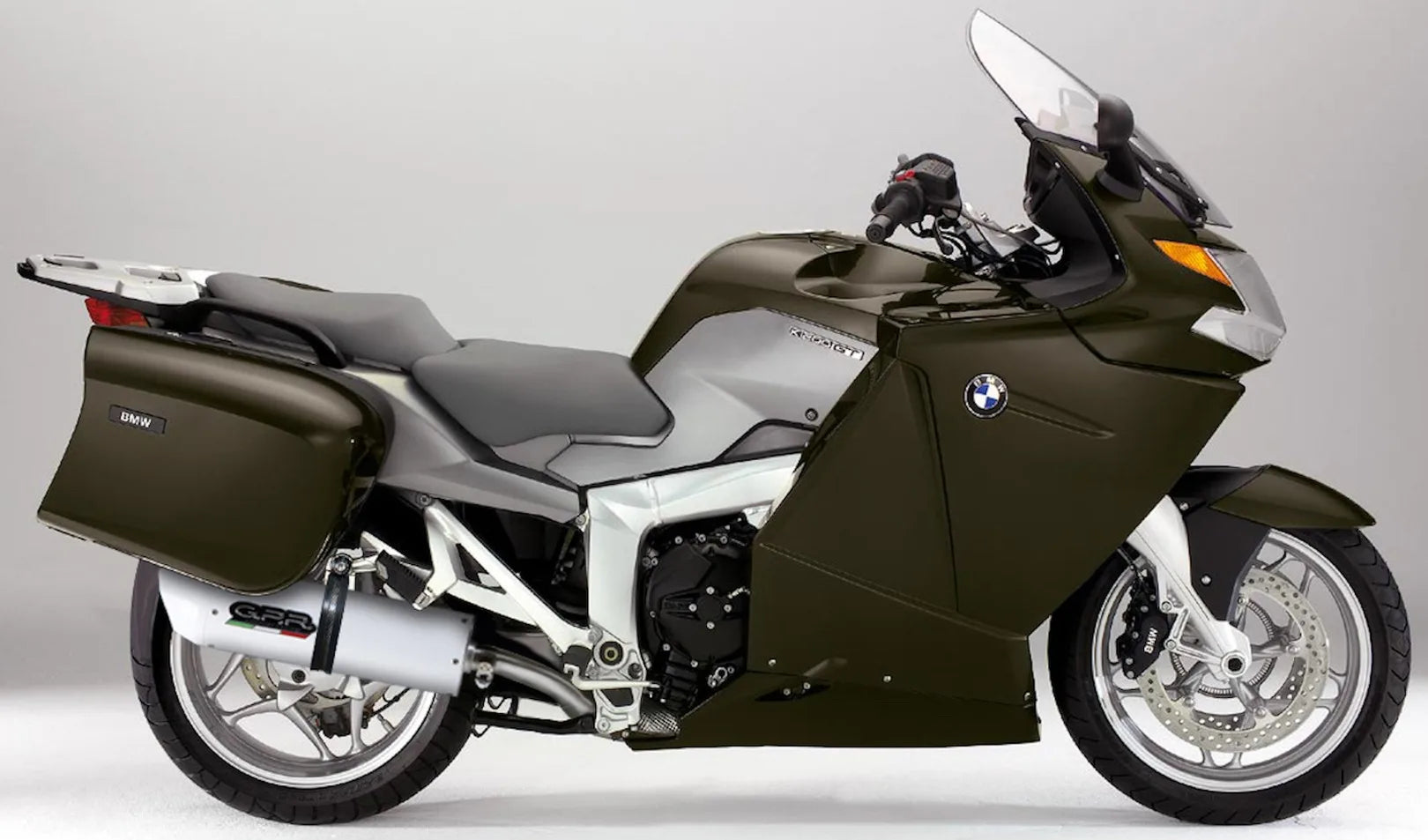 Sistema De Escape Completo Con Catalizador Y Homologación Acústica Albus Ceramic Aluminio Blanco - Gpr Compatible Con Bmw K 1200 Gt (2006-2008)