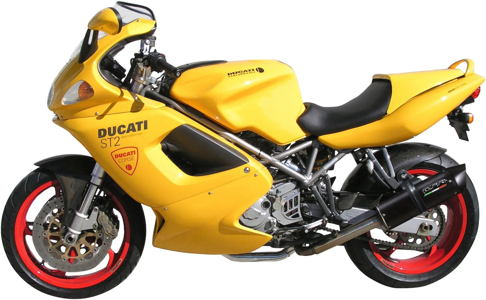 Doble Salida De Escape Con Catalizador Y Homologación Acústica Furore Aluminio Negro - Gpr Compatible Con Ducati St4 - S (1999-2005)