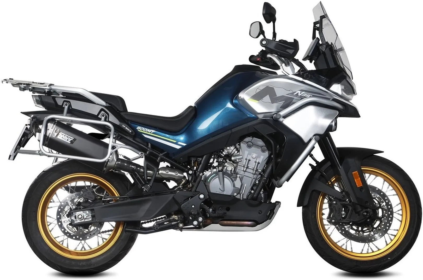 Tubo De Escape Con Homologación Acústica Speed Edge Acero Negro Carbono - Mivv Compatible Con Cfmoto 800 Mt (2022-2024)