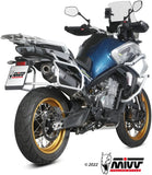 Tubo De Escape Con Homologación Acústica Speed Edge Acero Negro Carbono - Mivv Compatible Con Cfmoto 800 Mt (2022-2024)