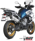 Exhaust Tip With Noise Certification Speed Edge Stainless Steel Carbon - Mivv Compatible With Cfmoto 800 Mt (2022-2024)