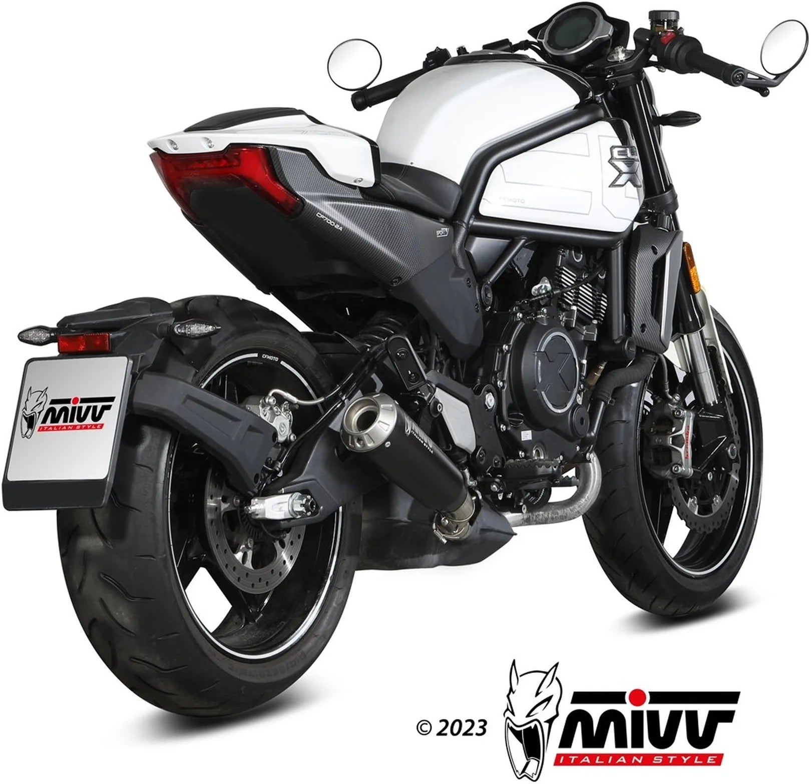 Tubo De Escape Con Homologación Acústica X-M1 Acero Negro - Mivv Compatible Con Cfmoto 700 Cl-X (2023-2024)