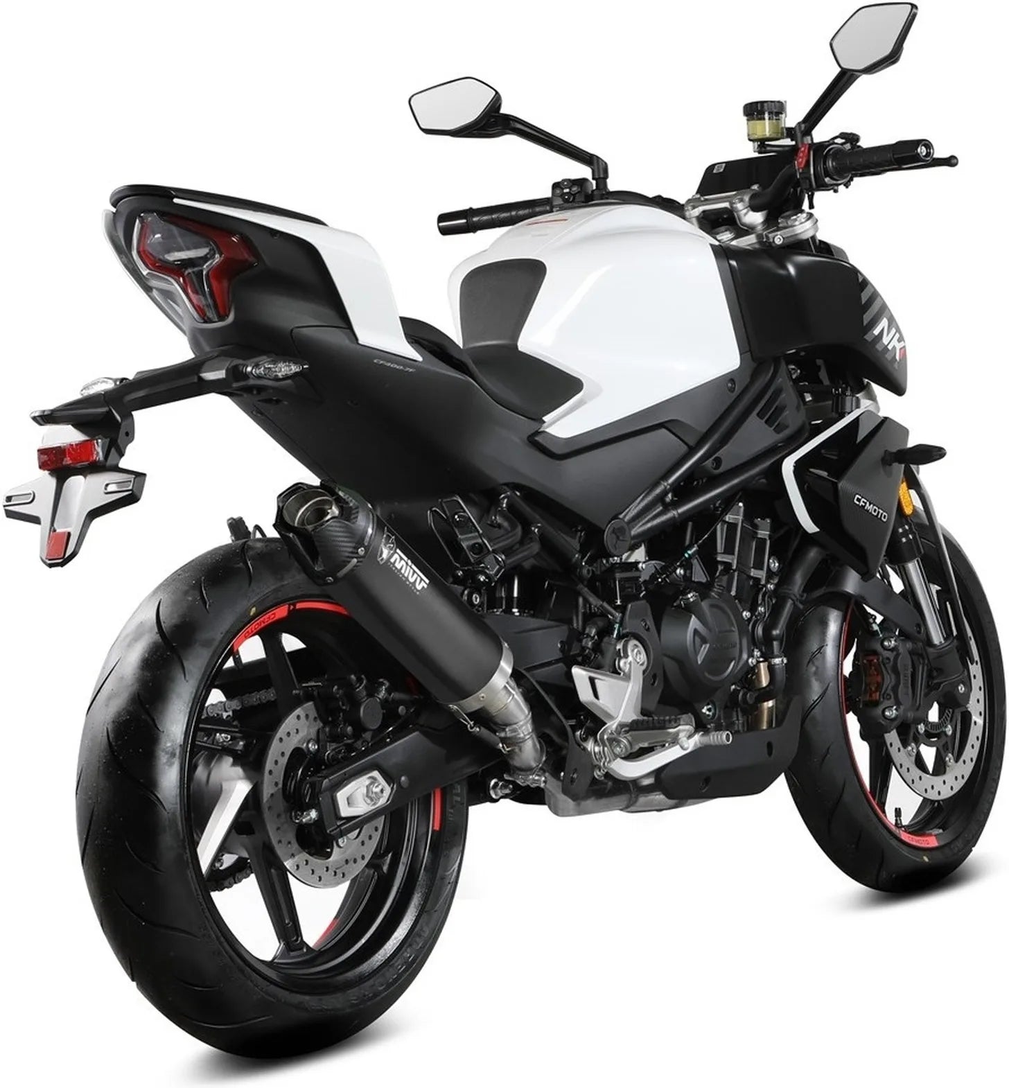 Tubo De Escape Con Homologación Acústica Ak-1 Acero Negro - Mivv Compatible Con Cfmoto 450 Nk (2023-2024)
