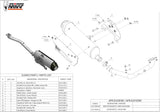 Complete Non-Catalytic Exhaust System With Sound Certification Urban Stainless Steel - Mivv Compatible With Kymco Xciting 500 (2005-2014)