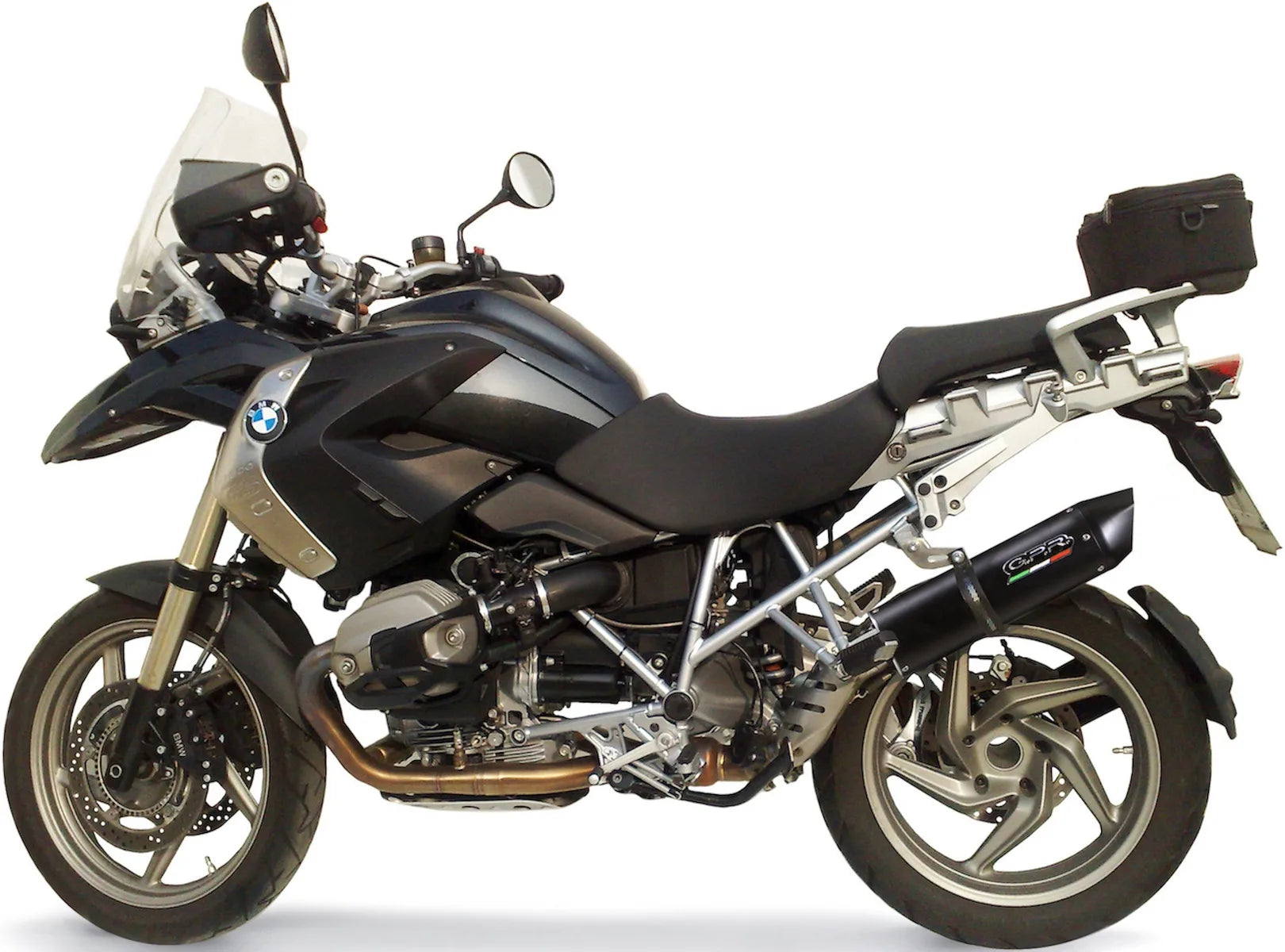 Sistema De Escape Completo Sin Catalizador Y Con Homologación Acústica Furore Aluminio Negro - Gpr Compatible Con Bmw R 1200 Gs - Adventure (2010-2012)