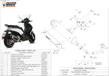 Sistema De Escape Completo Con Catalizador Y Homologación Acústica Urban Acero - Mivv Compatible Con Piaggio Beverly 125 (2014-2016)