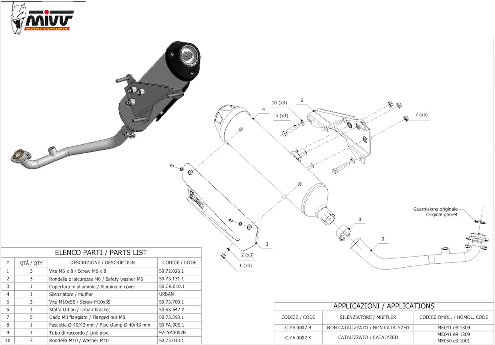 Sistema De Escape Completo Con Catalizador Y Homologación Acústica Urban Acero - Mivv Compatible Con Mbk Skycruiser 125 (2006-2016)