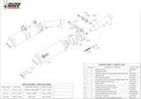 Dual Exhaust System With Sound Certification Gp Carbon - Mivv Compatible With Ducati Monster 900 (1999-2002)