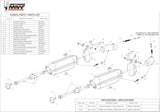 Escape Doble Sin Catalizador Con Homologación Acústica Suono Acero Negro Carbono - Mivv Compatible Con Ducati Monster 696 (2008-2014)