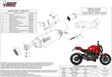 Tubo De Escape Sin Catalizador Y Con Homologación Acústica Gppro Acero Negro - Mivv Compatible Con Ducati Monster 1200 (2014-2016)