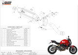 Tubo De Escape Sin Catalizador Y Con Homologación Acústica Suono Acero Negro Carbono - Mivv Compatible Con Ducati Monster 821 (2014-2017)