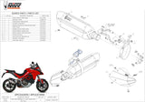 Tubo De Escape Con Homologación Acústica Suono Acero Carbono - Mivv Compatible Con Ducati Multistrada 1200 (2015-2017)