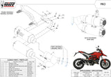 Escape Doble Sin Catalizador Y Sin Homologación Acústica Mk3 Acero Negro - Mivv Compatible Con Ducati Hypermotard 939 (2016-2018)