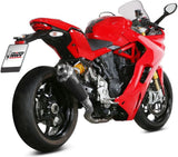 Tubo De Escape Sin Catalizador Y Con Homologación Acústica Delta Race Acero Negro Carbono - Mivv Compatible Con Ducati Supersport 939 - S (2017-2020)