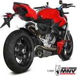 Non-Catalytic Exhaust Tip With Sound Certification Delta Race Stainless Steel Carbon - Mivv Compatible With Ducati Streetfighter V2 (2022-2024)