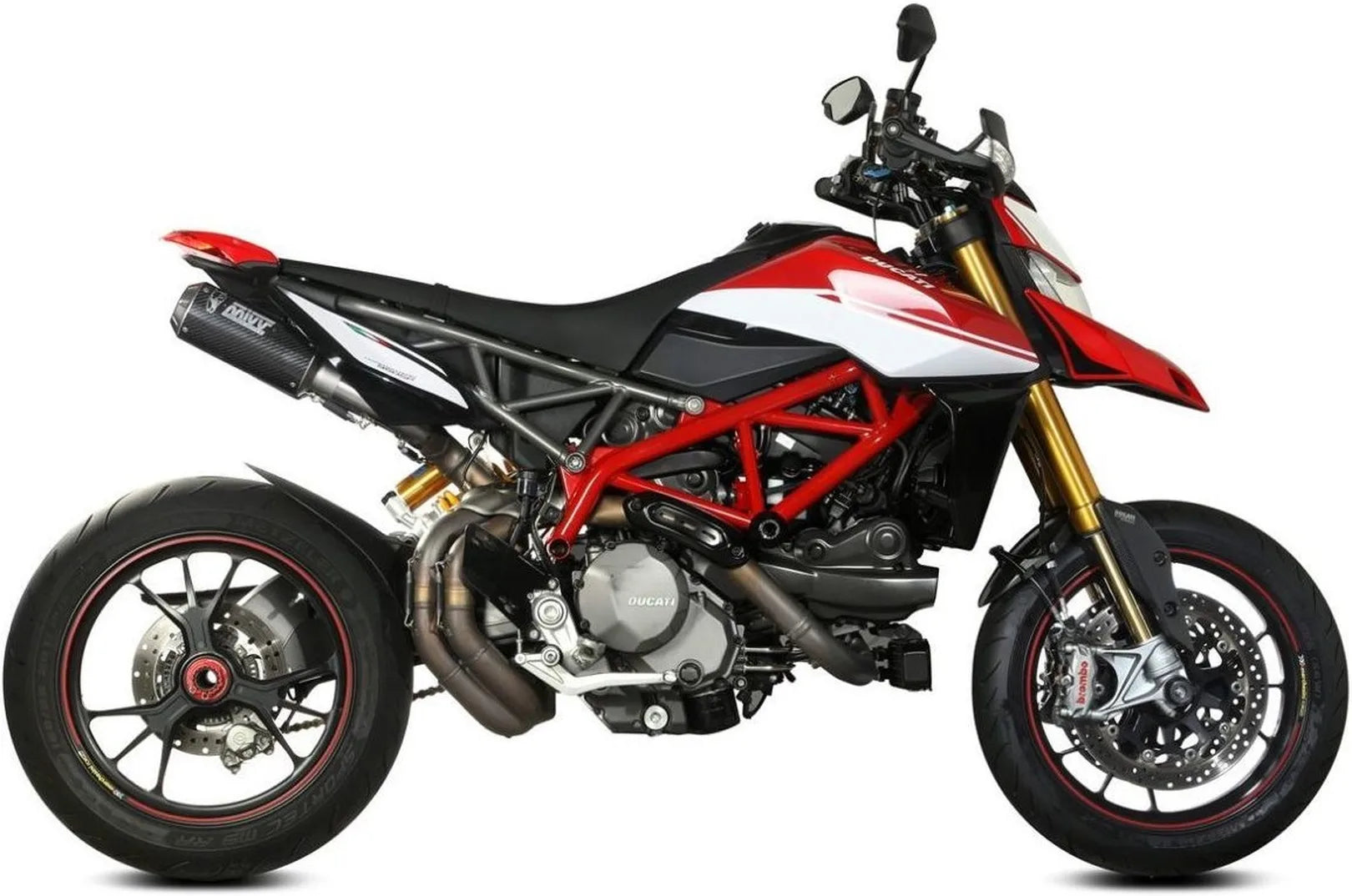 Escape Doble Sin Catalizador Con Homologación Acústica Mk3 Carbono - Mivv Compatible Con Ducati Hypermotard 950 - Sp - Rve (2021-2024)