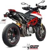 Escape Doble Sin Catalizador Con Homologación Acústica Mk3 Carbono - Mivv Compatible Con Ducati Hypermotard 950 - Sp - Rve (2021-2024)