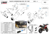 Escape Doble Sin Catalizador Con Homologación Acústica Mk3 Carbono - Mivv Compatible Con Ducati Hypermotard 950 - Sp - Rve (2021-2024)