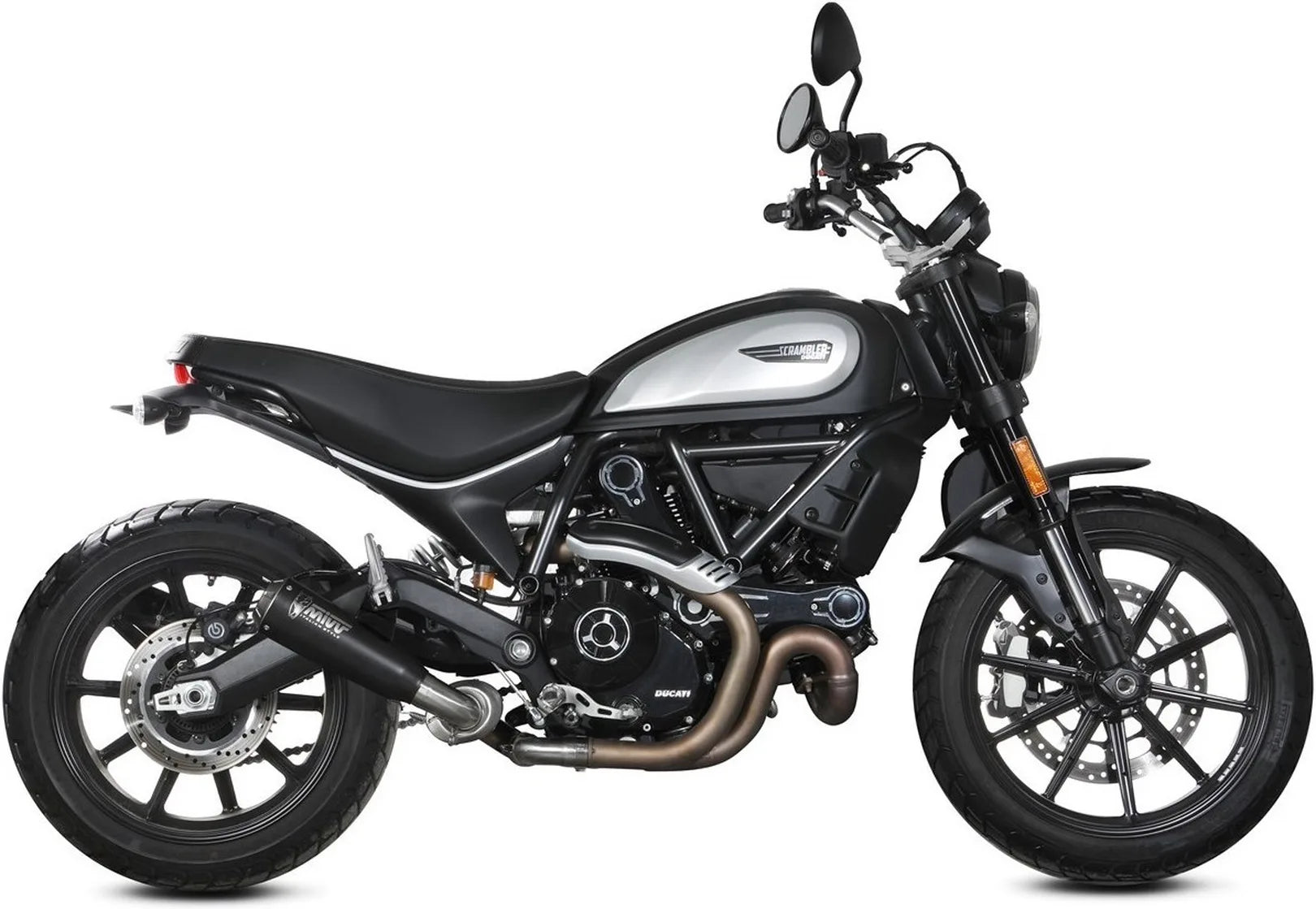 Tubo De Escape Con Catalizador Y Homologación Acústica X-M1 Acero Negro - Mivv Compatible Con Ducati Scrambler 800 Icon (2021-2022)