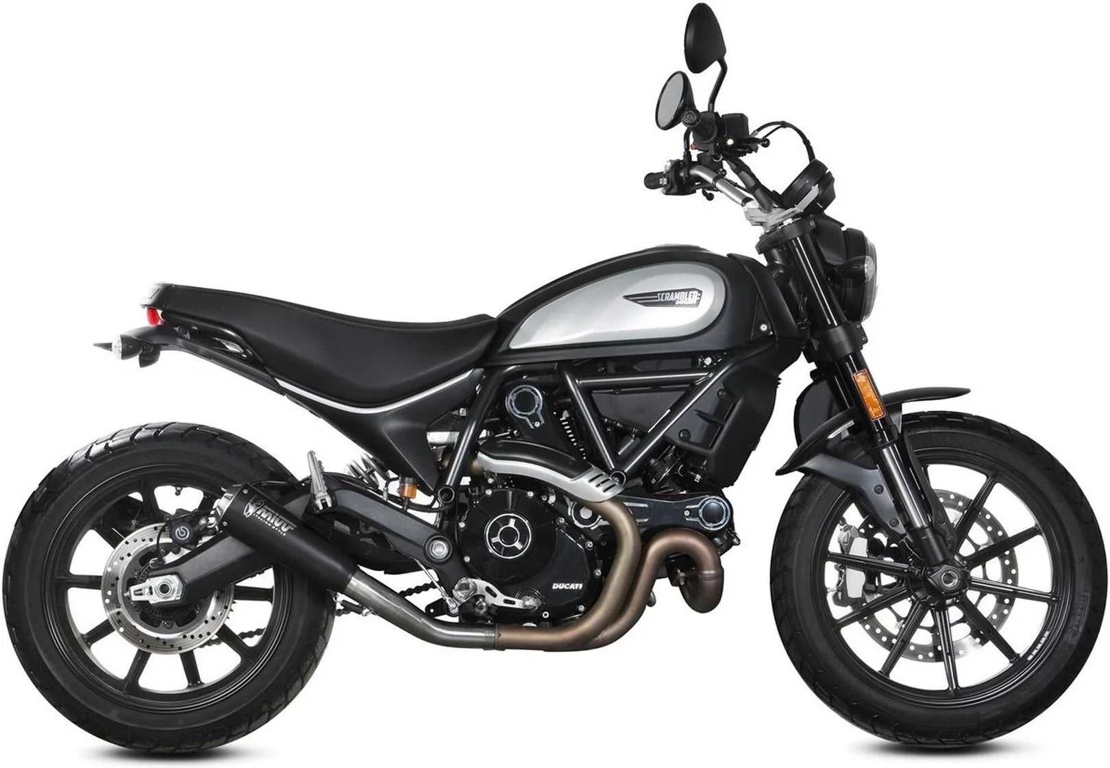 Tubo De Escape Sin Catalizador Y Sin Homologación Acústica X-M1 Acero Negro - Mivv Compatible Con Ducati Scrambler 800 Icon (2021-2022)