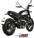 Tubo De Escape Sin Catalizador Y Sin Homologación Acústica X-M1 Acero Negro - Mivv Compatible Con Ducati Scrambler 800 Icon (2021-2022)