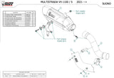 Tubo De Escape Con Homologación Acústica Suono Acero Carbono - Mivv Compatible Con Ducati Multistrada V4 1100 - S (2021-2024)