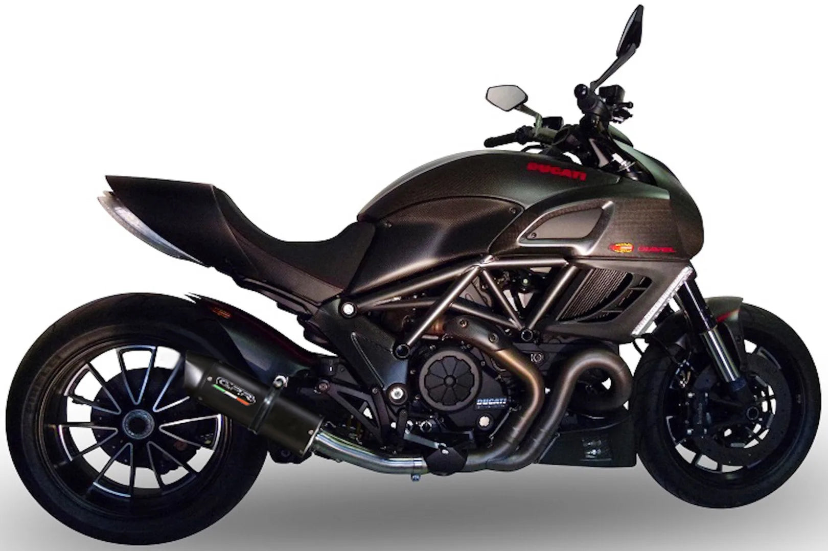Tubo De Escape Sin Homologación Acústica Furore Aluminio Negro - Gpr Compatible Con Ducati Diavel 1198 (2011-2016)