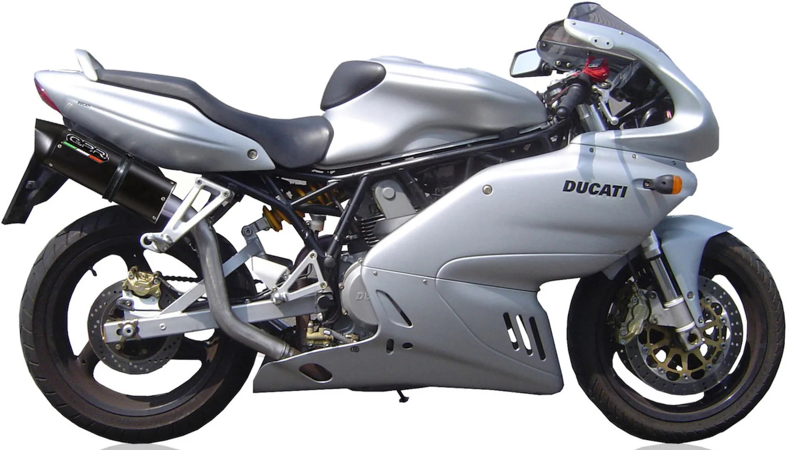 Escape Doble Con Homologación Acústica Furore Aluminio Negro - Gpr Compatible Con Ducati Super Sport 900 S (2002-2007)