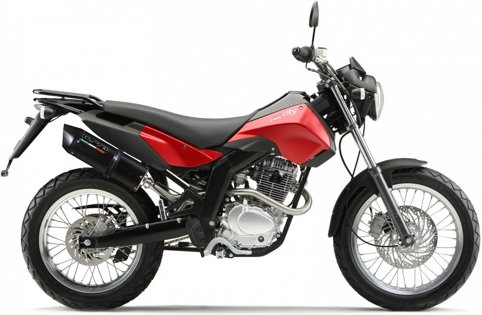 Complete Catalytic Exhaust System With Sound Certification Furore Aluminium Black - Gpr Compatible With Derbi Cross City 125 (2007-2012)